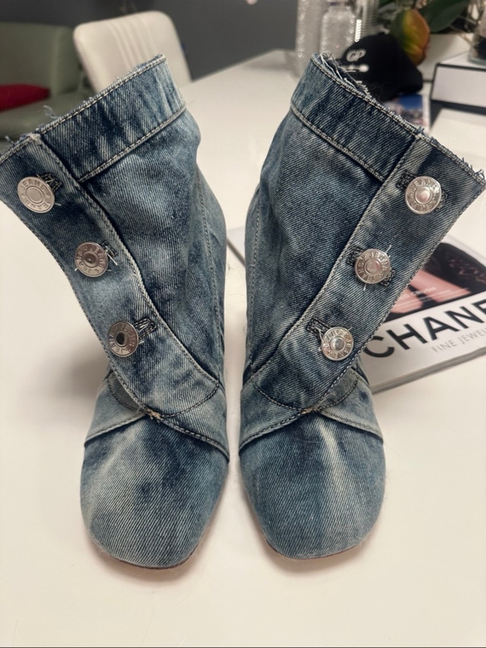 AZALEA WANG MORIAH DENIM STILETTO BOOTIE - Picture 3 of 6